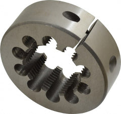 Interstate - 1-1/4 - 11-1/2 NPT Thread, Round Pipe Die - 3" Outside Diam, High Speed Steel - Exact Tooling