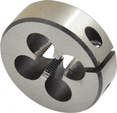 Interstate - 1/8-27 NPS Thread, Round Pipe Die - 1-1/2" Outside Diam, High Speed Steel - Exact Tooling