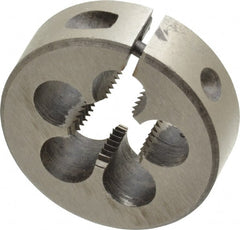 Interstate - 1/4-18 NPS Thread, Round Pipe Die - 1-1/2" Outside Diam, High Speed Steel - Exact Tooling