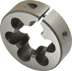Interstate - 3/4-14 NPS Thread, Round Pipe Die - 2" Outside Diam, High Speed Steel - Exact Tooling