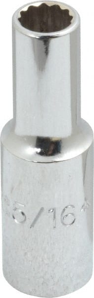 Proto - 5/16", 3/8" Drive, Deep Hand Socket - 12 Points, 2-1/8" OAL, Chrome Finish - Exact Tooling