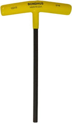 Bondhus - 5/16" Hex, T-Handle Cushion Grip, Hex Key - 9" OAL, Protanium High Torque Steel, Inch System of Measurement - Exact Tooling