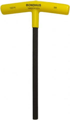 Bondhus - 3/8" Hex, T-Handle Cushion Grip, Hex Key - 9" OAL, Protanium High Torque Steel, Inch System of Measurement - Exact Tooling