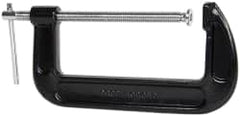 Value Collection - Regular-Duty 8" Max Opening, 3-3/8" Throat Depth, Forged Steel Standard C-Clamp - 3,300 Lb Capacity, 0" Min Opening, Standard Throat Depth - Exact Tooling