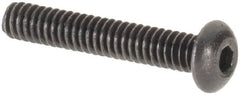 Value Collection - #0-80 UNF Hex Socket Drive, Button Screw - Alloy Steel, Black Oxide Finish, Fully Threaded, 3/8" Length Under Head - Exact Tooling
