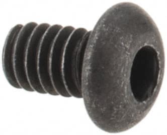 Value Collection - #1-72 UNF Hex Socket Drive, Button Screw - Alloy Steel, Black Oxide Finish, Fully Threaded, 1/8" Length Under Head - Exact Tooling