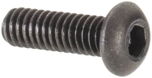 Value Collection - #1-72 UNF Hex Socket Drive, Button Screw - Alloy Steel, Black Oxide Finish, Fully Threaded, 1/4" Length Under Head - Exact Tooling