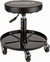 Sunex Tools - 15-1/2 to 20-1/2" High, Adjustable Height Stool - Vinyl Seat, Black - Exact Tooling