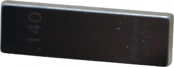 Mitutoyo - 0.14" Rectangular Steel Gage Block - Accuracy Grade 0, Includes Certificate of Inspection - Exact Tooling