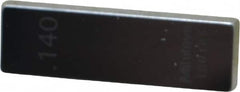 Mitutoyo - 0.14" Rectangular Steel Gage Block - Accuracy Grade 0, Includes Certificate of Inspection - Exact Tooling