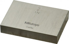 Mitutoyo - 2" Rectangular Steel Gage Block - Accuracy Grade AS-1, Includes Certificate of Inspection - Exact Tooling