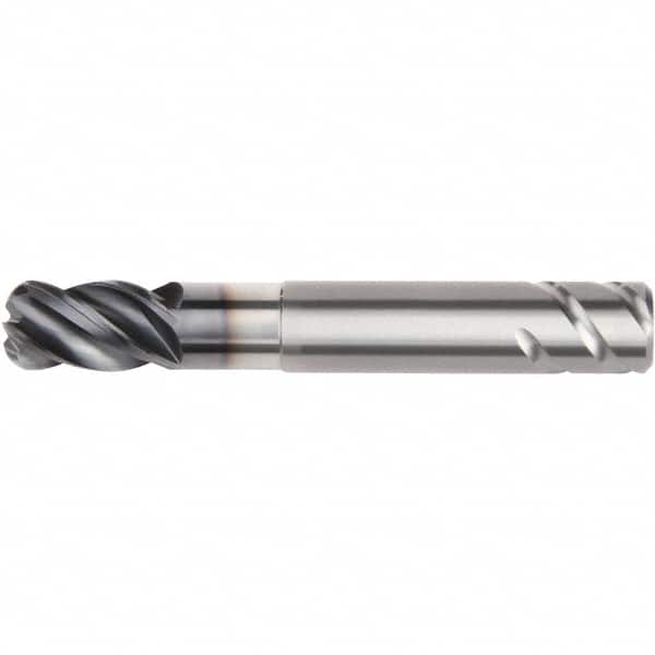 Kennametal - 3/4", 4 Flute, Single End, Solid Carbide, 0.03" Corner Radius End Mill - 5-1/2" OAL, 38° Helix, Right Hand Flute, 1" LOC, Right Hand Cut, 3-1/4" Extended Reach - Exact Tooling