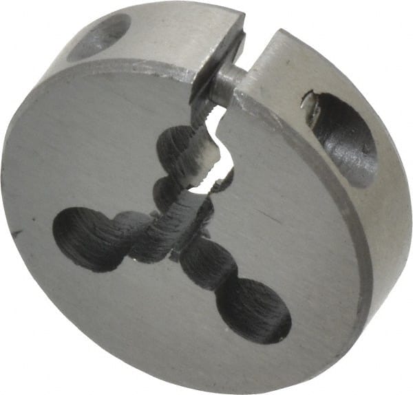 Interstate - #0-80 UNF Thread, 13/16" Outside Diam High Speed Steel Round Die - Left Hand Thread, Adjustable - Exact Tooling