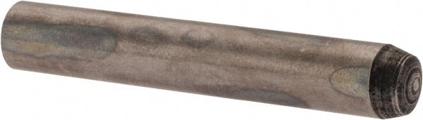 Value Collection - 4mm Diam x 25mm Pin Length Alloy Steel Standard Dowel Pin - C 58-62 Hardness, 5,930 Lb Breaking Strength, 1 Rounded End - Exact Tooling