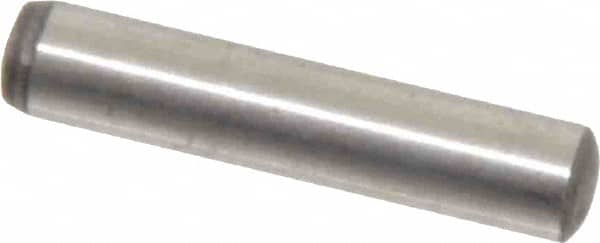 Value Collection - 5mm Diam x 25mm Pin Length Alloy Steel Standard Dowel Pin - C 58-62 Hardness, 9,270 Lb Breaking Strength, 1 Rounded End - Exact Tooling