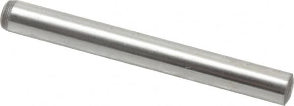 Value Collection - 5mm Diam x 45mm Pin Length Alloy Steel Standard Dowel Pin - C 58-62 Hardness, 9,270 Lb Breaking Strength, 1 Rounded End - Exact Tooling