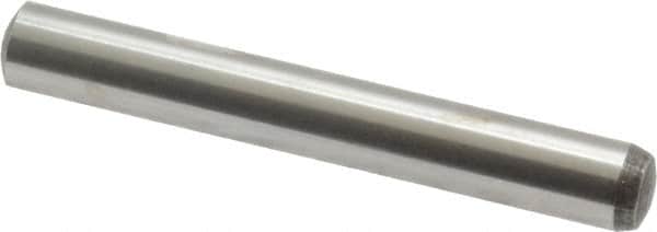 Value Collection - 6mm Diam x 45mm Pin Length Alloy Steel Standard Dowel Pin - C 58-62 Hardness, 13,300 Lb Breaking Strength, 1 Rounded End - Exact Tooling