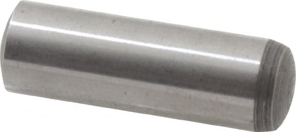 Value Collection - 8mm Diam x 25mm Pin Length Alloy Steel Standard Dowel Pin - C 58-62 Hardness, 23,700 Lb Breaking Strength, 1 Rounded End - Exact Tooling