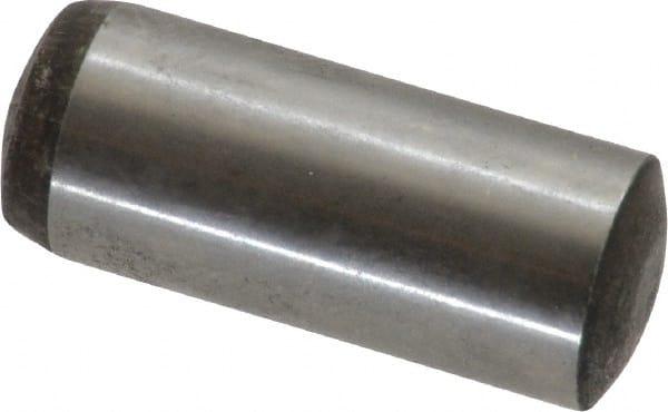 Value Collection - 10mm Diam x 25mm Pin Length Alloy Steel Standard Dowel Pin - C 58-62 Hardness, 37,100 Lb Breaking Strength, 1 Rounded End - Exact Tooling