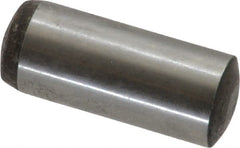 Value Collection - 10mm Diam x 25mm Pin Length Alloy Steel Standard Dowel Pin - C 58-62 Hardness, 37,100 Lb Breaking Strength, 1 Rounded End - Exact Tooling