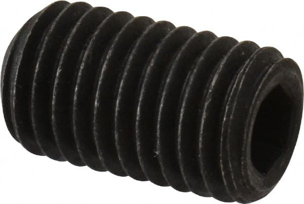 Value Collection - 1/4-28 UNF, 7/16" OAL, Cup Point Set Screw - Alloy Steel, 1/8" Key - Exact Tooling