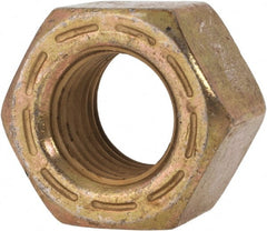 Made in USA - 7/16-20 UNF Steel Right Hand Hex Nut - 11/16" Across Flats, 0.445" High, Zinc Yellow Dichromate Cad & Waxed Finish - Exact Tooling