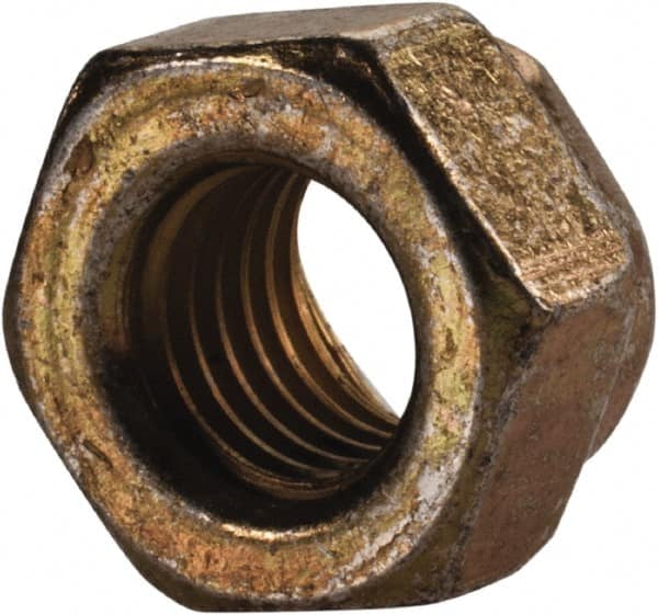 Made in USA - 5/16-24 UNF Grade L9 Hex Lock Nut with Distorted Thread - 1/2" Width Across Flats, 17/64" High, Cadmium Dichromate Finish - Exact Tooling