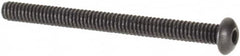 Value Collection - #0-80 UNF Hex Socket Drive, Button Screw - Alloy Steel, Black Oxide Finish, Fully Threaded, 3/4" Length Under Head - Exact Tooling