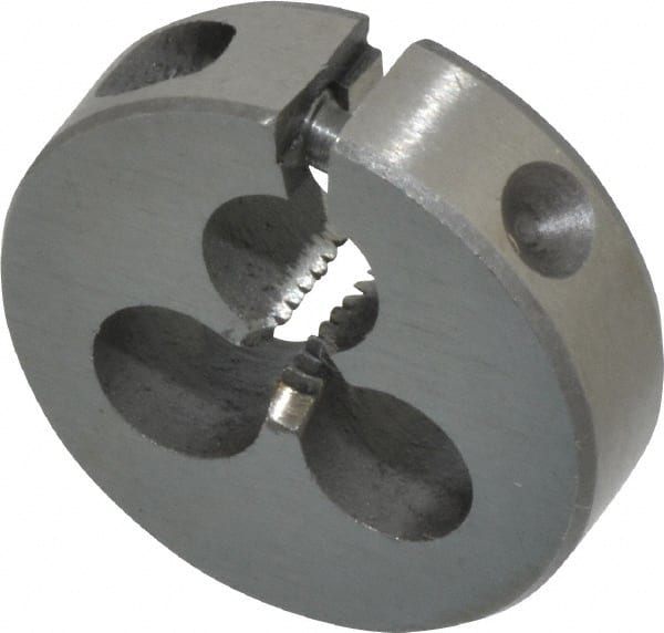 Interstate - #6-32 UNC Thread, 13/16" Outside Diam High Speed Steel Round Die - Left Hand Thread, Adjustable - Exact Tooling