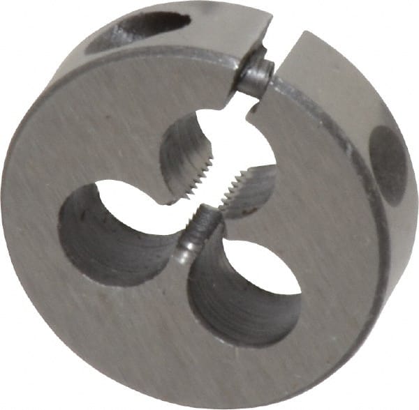 Interstate - #6-40 UNF Thread, 13/16" Outside Diam High Speed Steel Round Die - Left Hand Thread, Adjustable - Exact Tooling