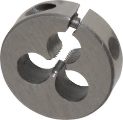 Interstate - #6-40 UNF Thread, 13/16" Outside Diam High Speed Steel Round Die - Left Hand Thread, Adjustable - Exact Tooling