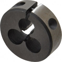 Interstate - #8-32 UNC Thread, 1" Outside Diam High Speed Steel Round Die - Left Hand Thread, Adjustable - Exact Tooling