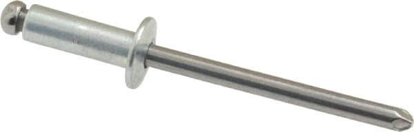 Marson - Button Head Steel Open End Blind Rivet - Steel Mandrel, 0.313" to 3/8" Grip, 3/8" Head Diam, 0.192" to 0.196" Hole Diam, 0.575" Length Under Head, 3/16" Body Diam - Exact Tooling