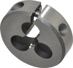 Interstate - #10-32 UNF Thread, 13/16" Outside Diam High Speed Steel Round Die - Left Hand Thread, Adjustable - Exact Tooling
