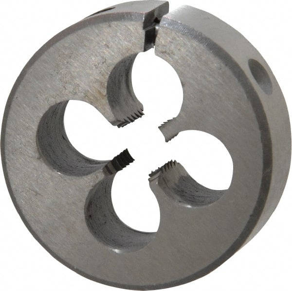 Interstate - 3/8-16 UNC Thread, 1-1/2" Outside Diam High Speed Steel Round Die - Left Hand Thread, Adjustable - Exact Tooling