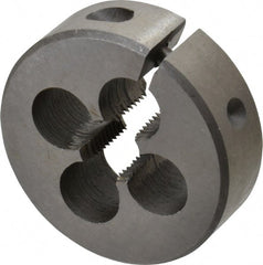 Interstate - 3/8-24 UNF Thread, 1-1/2" Outside Diam High Speed Steel Round Die - Left Hand Thread, Adjustable - Exact Tooling