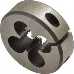 Interstate - 7/16-20 UNF Thread, 1-1/2" Outside Diam High Speed Steel Round Die - Left Hand Thread, Adjustable - Exact Tooling