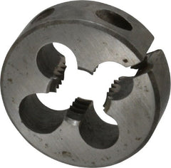 Interstate - 9/16-12 UNC Thread, 1-1/2" Outside Diam High Speed Steel Round Die - Left Hand Thread, Adjustable - Exact Tooling