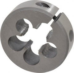 Interstate - 9/16-18 UNF Thread, 1-1/2" Outside Diam High Speed Steel Round Die - Left Hand Thread, Adjustable - Exact Tooling
