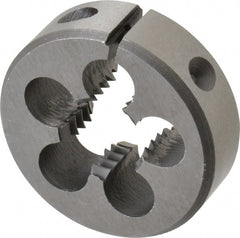 Interstate - 5/8-11 UNC Thread, 1-1/2" Outside Diam High Speed Steel Round Die - Left Hand Thread, Adjustable - Exact Tooling
