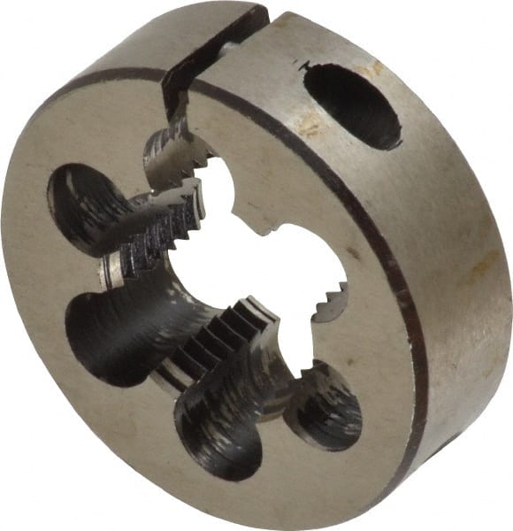 Interstate - 3/4-16 UNF Thread, 1-1/2" Outside Diam High Speed Steel Round Die - Left Hand Thread, Adjustable - Exact Tooling