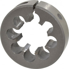 Interstate - 1-1/4 - 12 UNF Thread, 2-1/2" Outside Diam High Speed Steel Round Die - Left Hand Thread, Adjustable - Exact Tooling