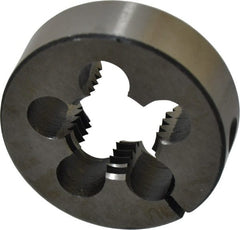 Interstate - 7/8-9 UNC Thread, 2" Outside Diam High Speed Steel Round Die - Left Hand Thread, Adjustable - Exact Tooling