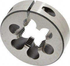 Interstate - 7/8-14 UNF Thread, 2" Outside Diam High Speed Steel Round Die - Left Hand Thread, Adjustable - Exact Tooling