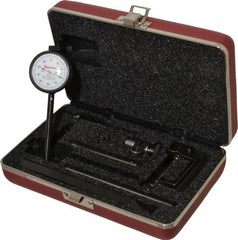 Starrett - 0.2 Inch Range, 0.001 Inch Dial Graduation, Horizontal Dial Test Indicator - 1-11/16 Inch White Dial, 0-100 Dial Reading - Exact Tooling