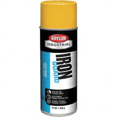 Krylon - OSHA Yellow, Gloss, Enamel Spray Paint - 12 to 15 Sq Ft per Can, 12 oz Container, Use on Masonry, Metal, Plaster, Plastic Foam & Wicker, Plastics, Wood - Exact Tooling