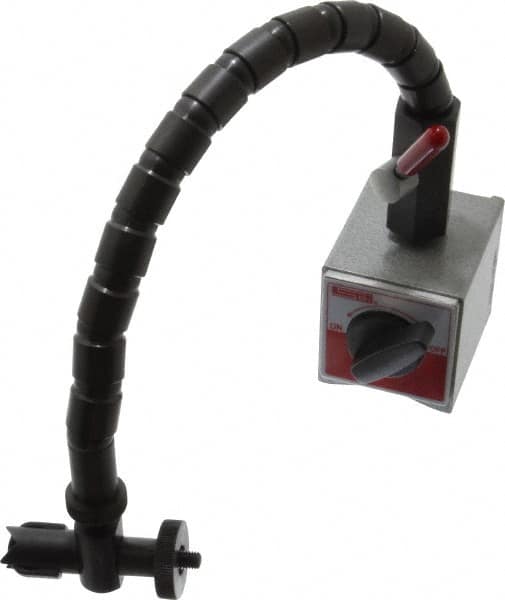 Value Collection - 2-5/16" Long x 2-3/8" Wide x 2-5/32" High Magnetic Indicator Base with On/Off Switch - Flexible Arm - Exact Tooling