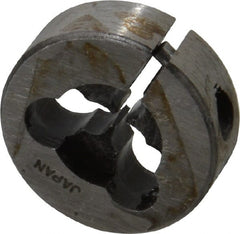 Interstate - M1.4x0.20 Metric Fine Thread, 13/16" Outside Diam High Speed Steel Round Die - Right Hand Thread, Adjustable - Exact Tooling