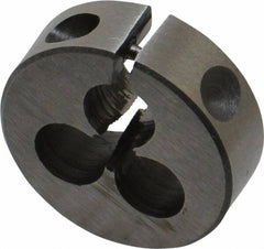 Interstate - M2.6x0.45 Metric Coarse Thread, 13/16" Outside Diam High Speed Steel Round Die - Right Hand Thread, Adjustable - Exact Tooling