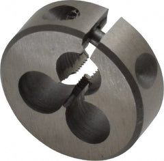 Interstate - M3x0.50 Metric Coarse Thread, 13/16" Outside Diam High Speed Steel Round Die - Right Hand Thread, Adjustable - Exact Tooling